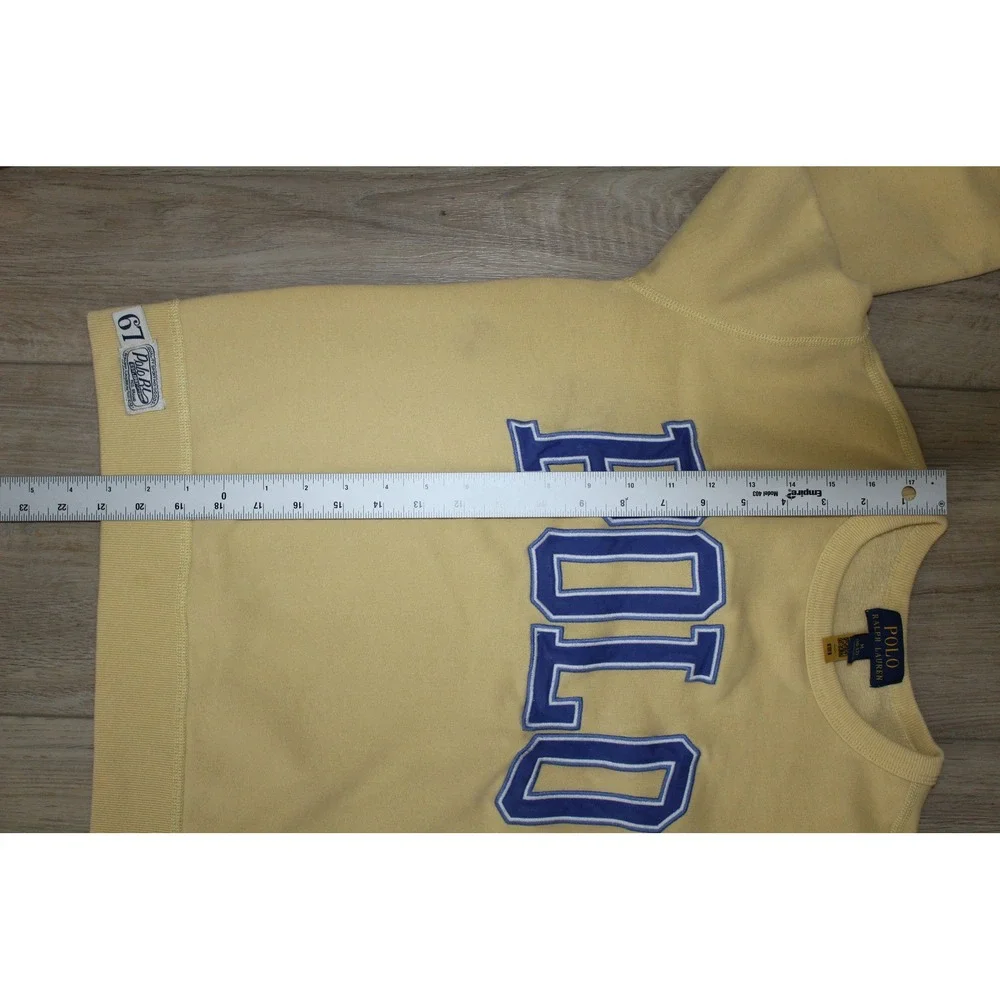 Polo Ralph Lauren Kids Yellow Varsity Logo Crewneck Sweatshirt Medium 10-12